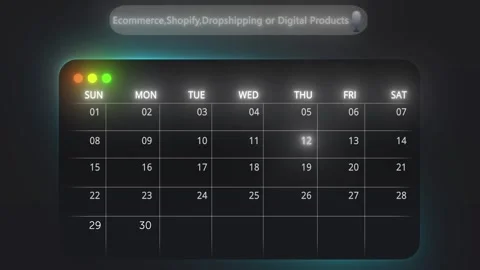Dark Mode Web Search Animation Transitioning to Calendar Interface with Typ.. Video stock 331422375