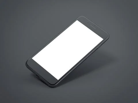 Dark modern smartphone in a black studio. 3d rendering Illustrazione stock