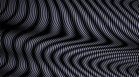 Dark monochrome abstract gradient background with moire effect. Stock Illustration