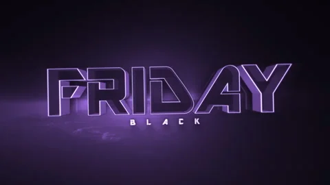 Dark monochrome Black Friday text on deep purple gradient Video stock 250577292