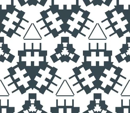 Dark monochrome color angular abstract geometric seamless pattern. イラスト素材