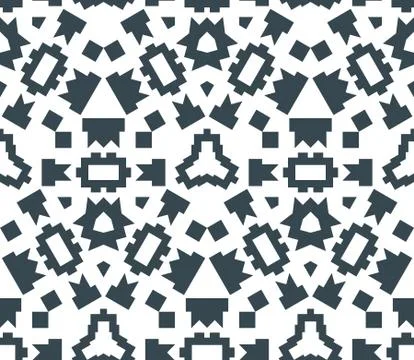 Dark monochrome color angular abstract geometric seamless pattern. Ilustração Stock