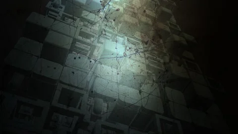 Dark Monolithic Grid Texture Background Visualizing Cyber Infrastructure Stock Footage 347335383