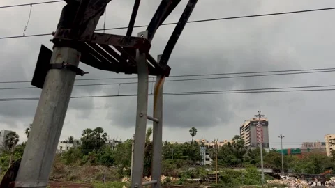 Dark Monsoon Clouds over Mumbai Skyline Video stock 337928918