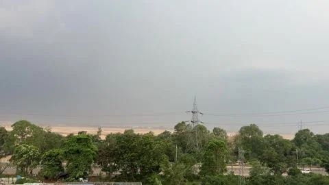 Dark Monsoon Storm Clouds Over Kathajodi River Bridge Video stock 338040402