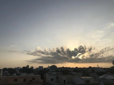 The dark monster clouds view in the sky Stock Photos