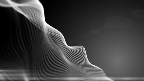 Dark moody abstract lines flowing on black Stock Footage 342211336