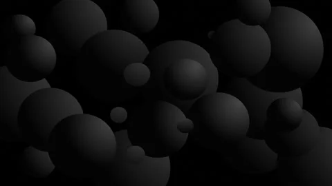 Dark moody retro graphic video geometric  grey spheres appearing and wiggling  i Stock Footage 220763513