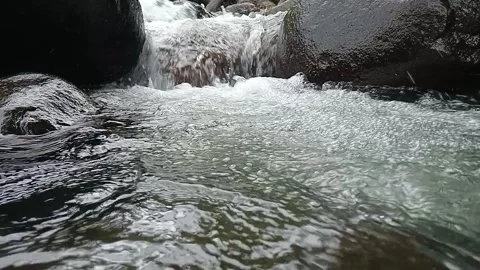 Dark Moody River Stream with Smooth Water Flow Texture Stock Footage 330418829