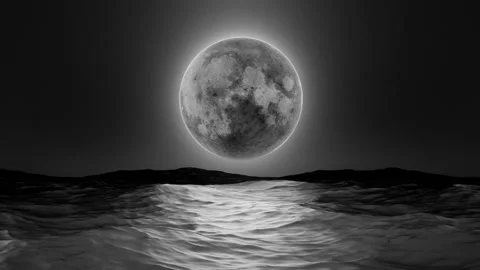 Dark Moon And Ocean Stock-Footage 239938059