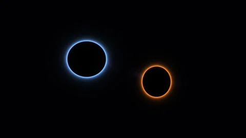 Dark Moon and Sun Halo Rings Seamless Loop Stock Footage 342346253