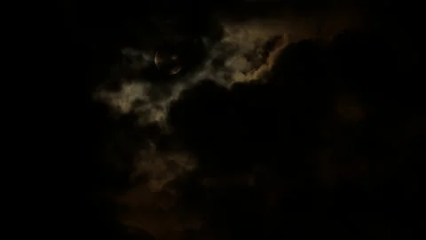 Dark Moon Clouds Stock Footage