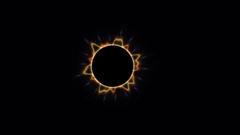 Dark Moon with Sun Halo Seamless Loop Stock Footage 342344151