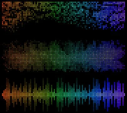 Dark mosaic banners Stock Illustration