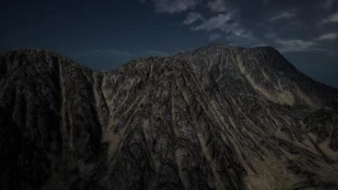 Dark Mountain with the Dark Clouds Stock Illustration
