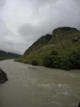 The dark mountain river Foto stock