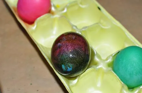Dark Multi Colored Easter Egg Foto stock