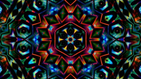 Dark Multicolor Color Blurred Complex Abstract Pattern Fluorescent Neon Video Stock Footage 160237992