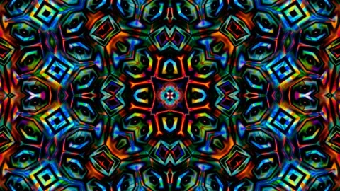 Dark Multicolor Color Blurred Complex Abstract Pattern Fluorescent Neon Video Stock Footage 160245186