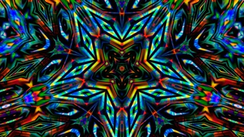 Dark Multicolor Color Blurred Complex Abstract Pattern Fluorescent Neon Video Stock Footage 160246435