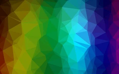 Dark Multicolor, Rainbow vector abstract polygonal cover. Illustrazione stock
