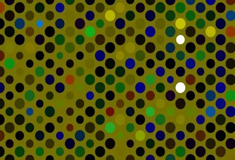 Dark Multicolor, Rainbow vector backdrop with dots. Stock Illustration