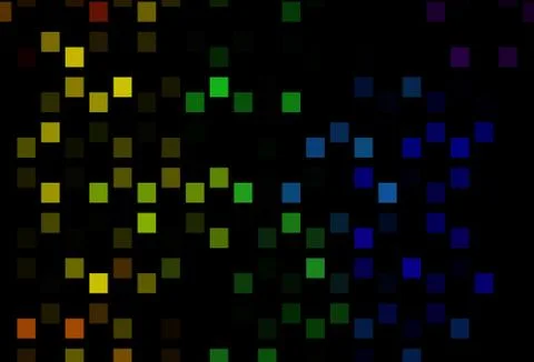 Dark Multicolor, Rainbow vector backdrop with lines, rectangles. Stock Illustration