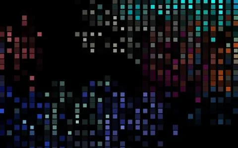 Dark Multicolor, Rainbow vector backdrop with rectangles, squares. Stock Illustration
