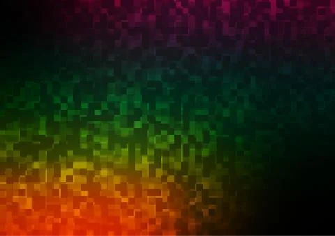 Dark Multicolor, Rainbow vector backdrop with rectangles, squares. Stock Illustration