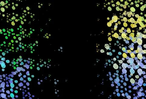 Dark Multicolor, Rainbow vector background with bubble shapes. Stock Illustration