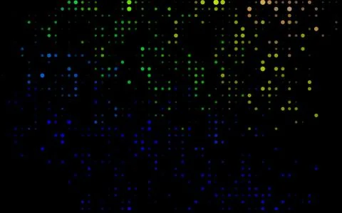 Dark Multicolor, Rainbow vector background with bubbles. Stock Illustration