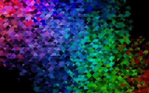 Dark Multicolor, Rainbow vector background with triangles. Stock Illustration