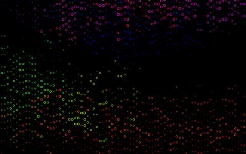 Dark Multicolor, Rainbow vector background with bubbles. Stock Illustration