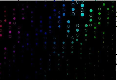 Dark Multicolor, Rainbow vector background with bubbles. Stock Illustration
