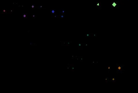 Dark multicolor, rainbow vector background with triangles, circles, cubes. Stock Illustration