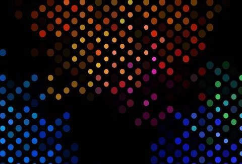 Dark Multicolor, Rainbow vector background with bubbles. Illustrazione stock