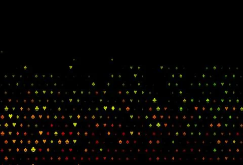 Dark multicolor, rainbow vector background with cards signs. Stock Illustration