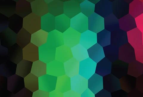 Dark Multicolor, Rainbow vector background with hexagons. Stock Illustration