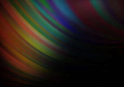 Dark Multicolor, Rainbow vector background with liquid shapes. Stock Illustration