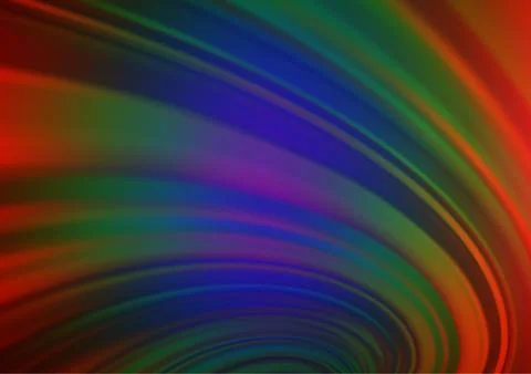 Dark Multicolor, Rainbow vector blurred shine abstract pattern. Stock Illustration