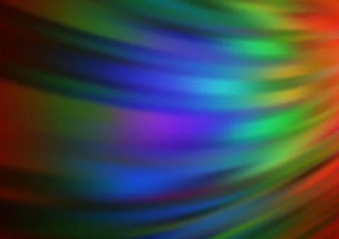 Dark Multicolor, Rainbow vector blurred shine abstract template. Stock Illustration