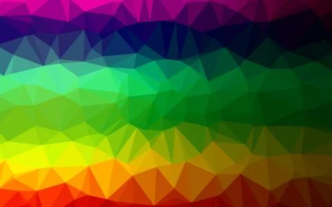 Dark Multicolor, Rainbow vector blurry triangle template. Stock Illustration