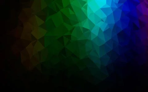 Dark Multicolor, Rainbow vector blurry triangle pattern. Stockillustratie