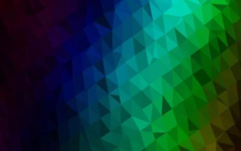 Dark Multicolor, Rainbow vector blurry triangle pattern. Illustrazione stock