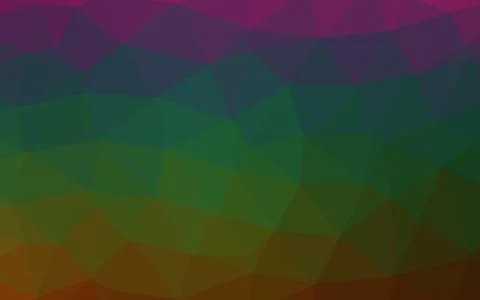 Dark Multicolor, Rainbow vector blurry triangle pattern. Stock Illustration