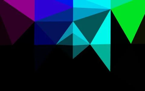 Dark Multicolor, Rainbow vector blurry triangle pattern. Stock Illustration