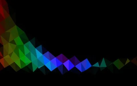 Dark Multicolor, Rainbow vector blurry triangle pattern. Illustrazione stock