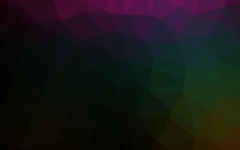 Dark Multicolor, Rainbow vector blurry triangle pattern. Stock Illustration