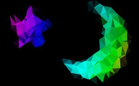 Dark Multicolor, Rainbow vector blurry triangle pattern. Stock Illustration