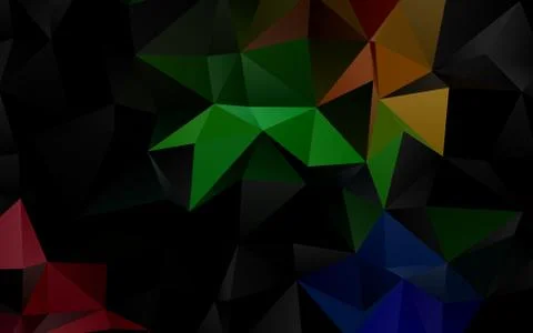 Dark Multicolor, Rainbow vector blurry triangle pattern. 스톡 일러스트